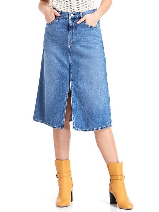 Gap Women 1969 Denim Midi Skirt - Medium Indigo
