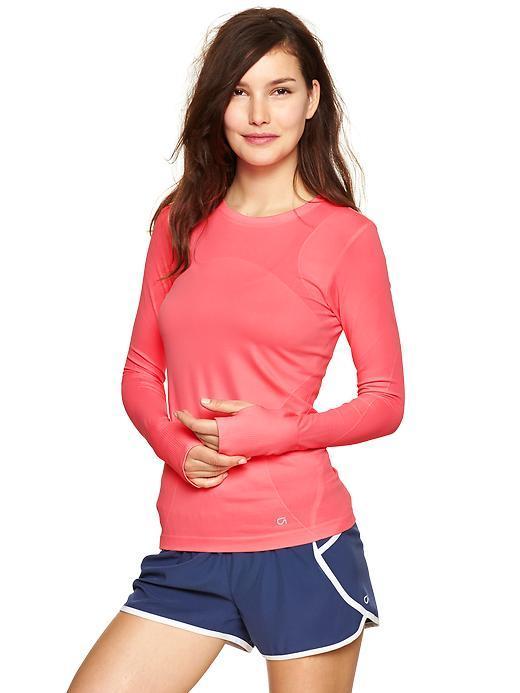 Gap Gapfit Motion Long Sleeve T - Neon Blazing Pink