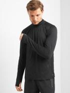 Gap Men Brushed Tech Jersey Half Zip Mock Pullover - Black