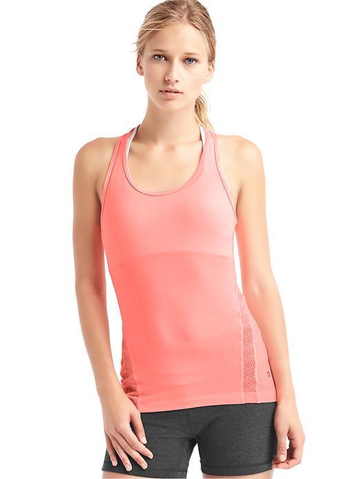 Gap Women Gapfit Breathe Mesh Stripe Tank - Neon Flamingo