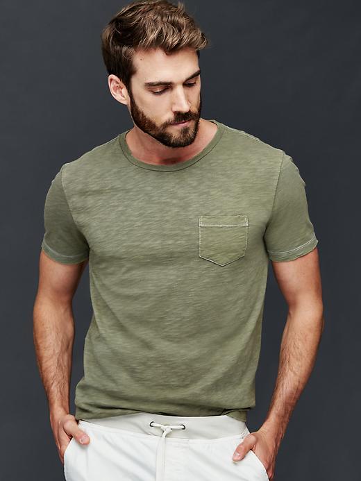 Gap Men Slub Jersey T Shirt - Desert Cactus