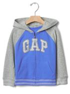 Gap Logo Shimmer Stripe Zip Hoodie - Belle Blue