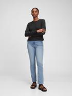 High Rise Classic Straight Leg Jeans With Washwell