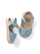 Gap Floral Denim Espadrille Sandals - Light Denim