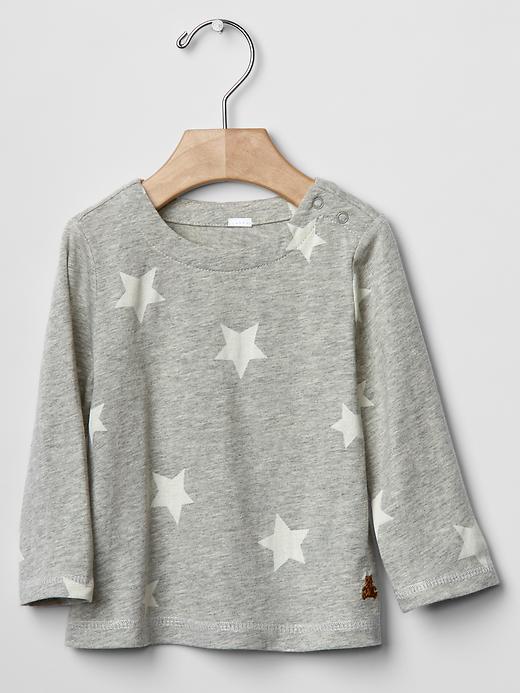 Gap Long Sleeve Printed Top - Gray