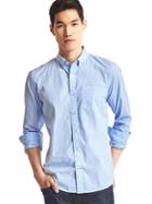 Gap Men True Wash Dobby Clip Standard Fit Shirt - Blue Focus