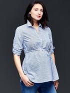 Gap Convertible Tie Belt Stripe Top - Blue Stripe