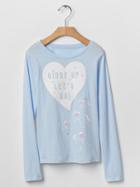 Gap Embellished Graphic Tee - Bicoastal Blue