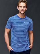 Gap Men Slub Jersey Multi Stripe T Shirt - Blue Stripe