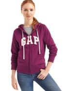 Gap Women Felt Logo Zip Hoodie - Acai Berry
