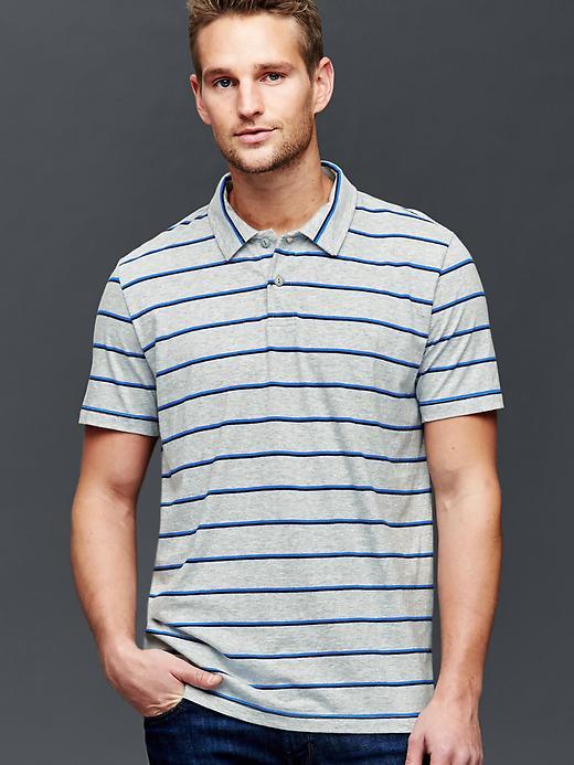Gap Men Vintage Wash Stripe Polo - Blue Stripe