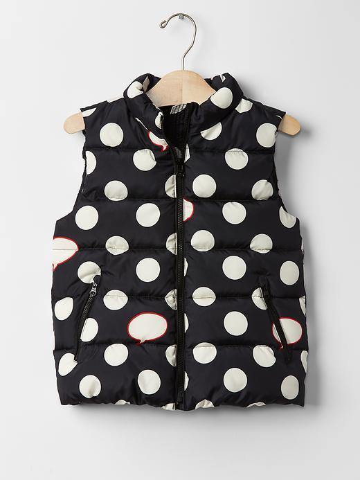 Gap Gapkids X Ed Puffer Vest - White Polka Dot Print