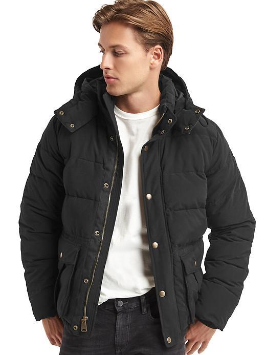 Gap Men Coldcontrol Max Heavyweight Hooded Puffer Coat - True Black