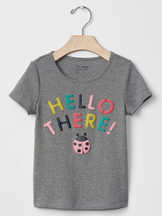 Gap Embellished Spring Graphic Tee - Grey Heather