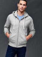 Gap Men Solid Baseball Zip Hoodie - Heather Grey