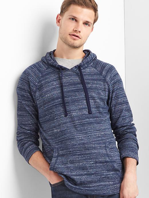 Gap Men Softspun Raglan Hoodie - Blue Heather