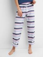 Gap Women Print Roll Tab Sleep Pants - Classic Multi Stripe