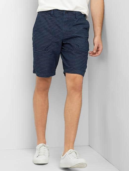 Gap Men Stripe Fatigue Shorts 10 - Indigo Stripe