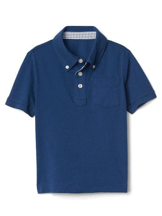 Gap Button Down Pocket Polo - New Zephyr Blue