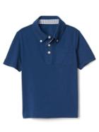Gap Button Down Pocket Polo - New Zephyr Blue