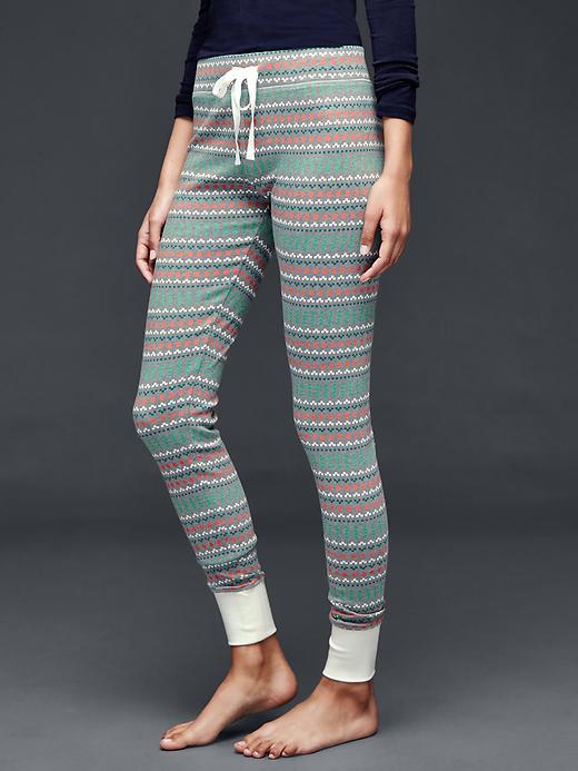 Gap Women Printed Cotton Leggings - Geo Fair Isle Coral