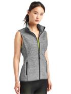Gap Women Double Knit Zip Vest - Gray Heather