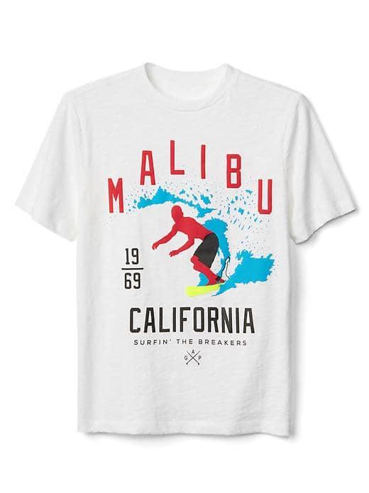 Gap Women Surf Graphic Slub Tee - Optic White