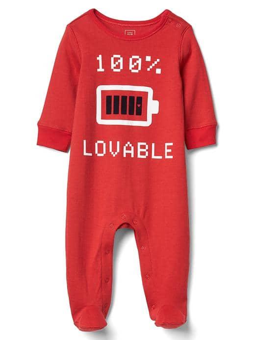 Gap Lovable Charge Double Face Footed One Piece - Modern Red