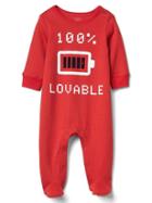 Gap Lovable Charge Double Face Footed One Piece - Modern Red