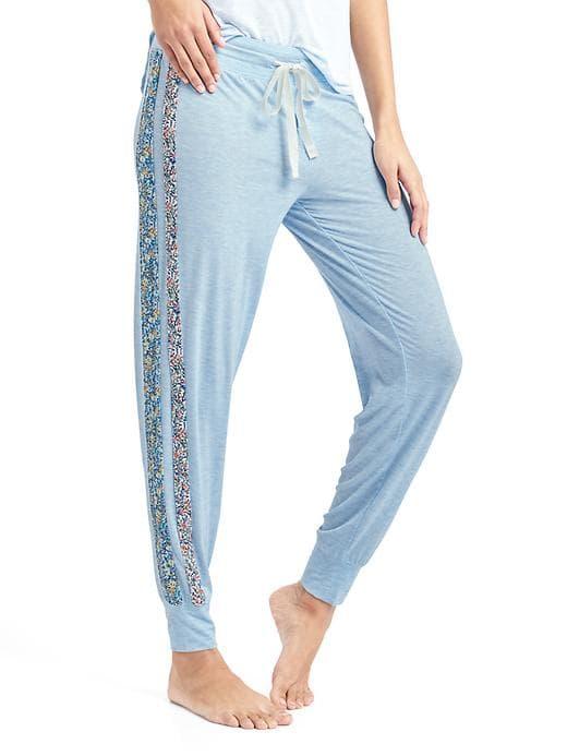 Gap Women Mix And Match Print Sleep Joggers - Blue Heather