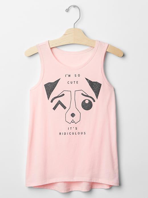 Gap Graphic Hi Lo Tank - Misty Rose
