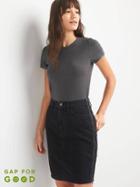 Gap Women Vintage Wash Crewneck Tee - Soft Black