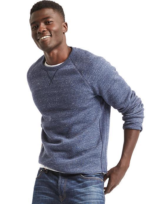 Gap Men Supersoft Double Knit Crew Sweatshirt - Navy Heather