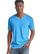 Gap Men Essential Short Sleeve V Neck T Shirt - Academy Blue