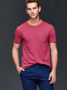 Gap Men Vintage Wash Stripe T Shirt - Red Stripe
