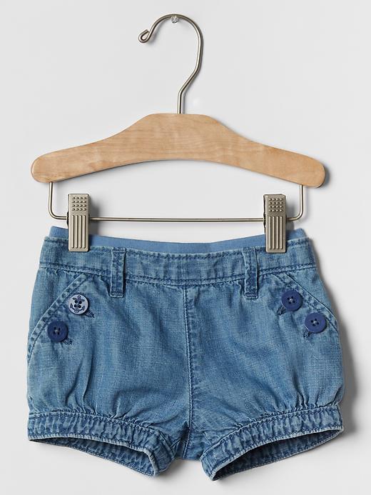 Gap 1969 Denim Sailor Bubble Shorts - Light Wash Indigo
