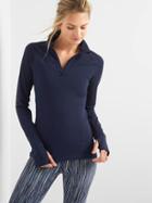 Gap Women Sculpt Compression Half Zip - True Indigo