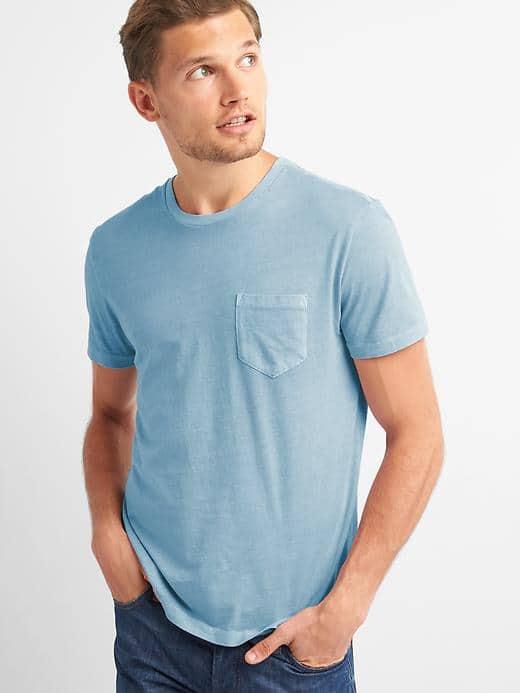 Gap Men Crewneck Pocket Tee - Pacific