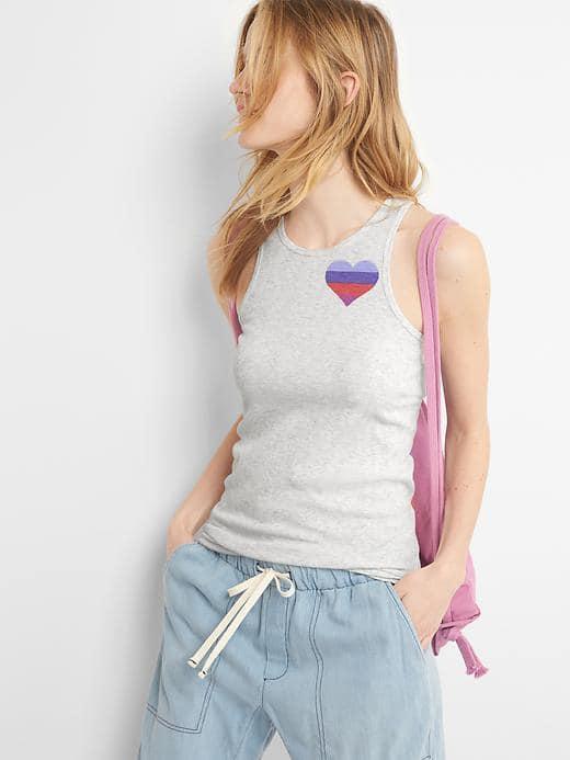 Gap Women Free City X Gap Ribbed Racerback Tank - New Heather Grey