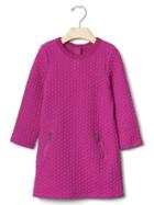 Gap Quilted Jacquard Shift Dress - Standout Pink