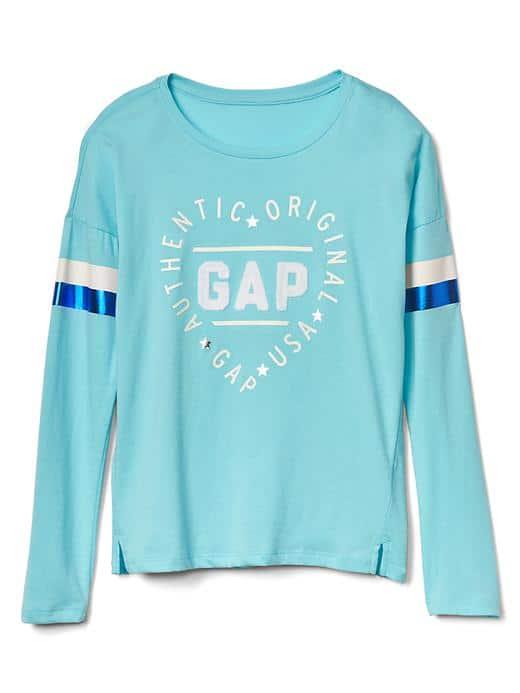 Gap Women Love Logo Long Sleeve Tee - Splash Blue