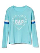 Gap Women Love Logo Long Sleeve Tee - Splash Blue