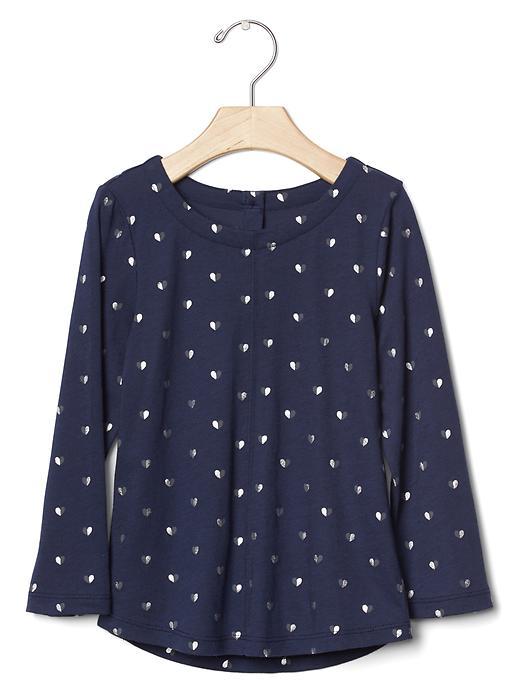 Gap Luxe Hi Lo Seam Tee - Hearts