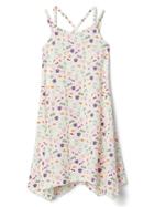 Gap Print Double Strap Handkerchief Dress - New Off White