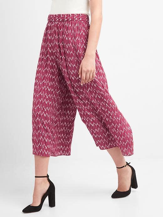Gap Women Drapey Print Culottes - Paisley Pink