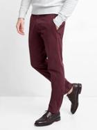 Gap Men Vintage Wash Slim Fit Khakis Stretch - Pinot Noir