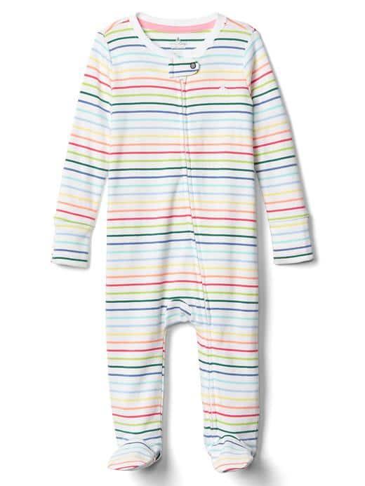 Gap Favorite Print Footed Zip One Piece - Multi Stripe