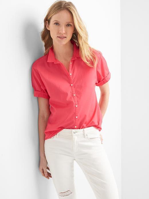 Gap Roll Cuff Shirt - Rosehip