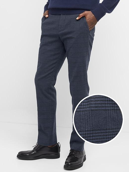 Gap Men Twill Pattern Skinny Fit Pants Stretch - Glen Plaid