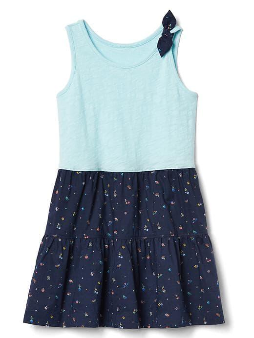 Gap Bow Tank Tier Dress - Nature Mist
